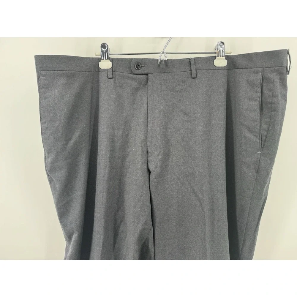 Peter Millar Gray Virgin Wool Dress Pants Flat Front Size 46R Made in Portugal